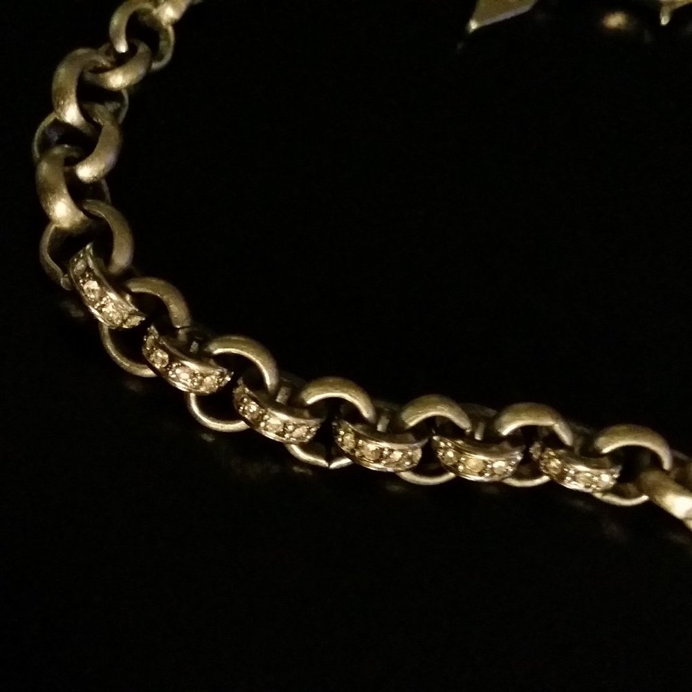 Fossil Silver-tone Pave Crystal Chain Bracelet